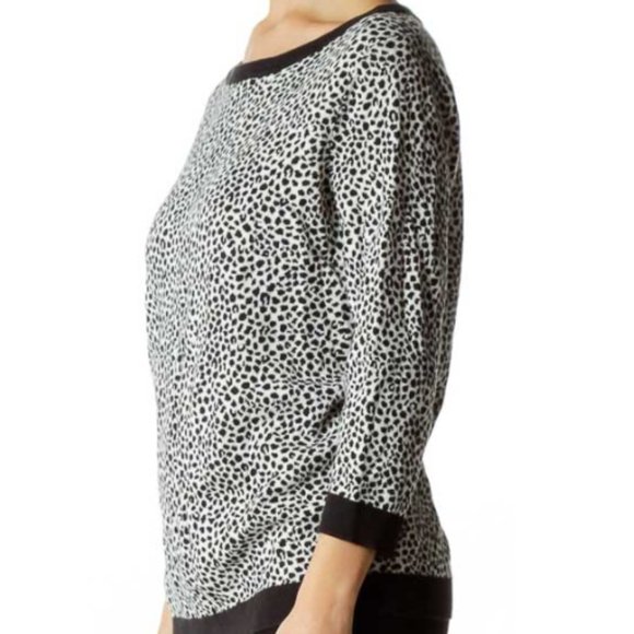 Ann Taylor Blouse Sheath Dalmatian Printed Black/White Exposed Zip Medium NEW - Picture 3 of 15